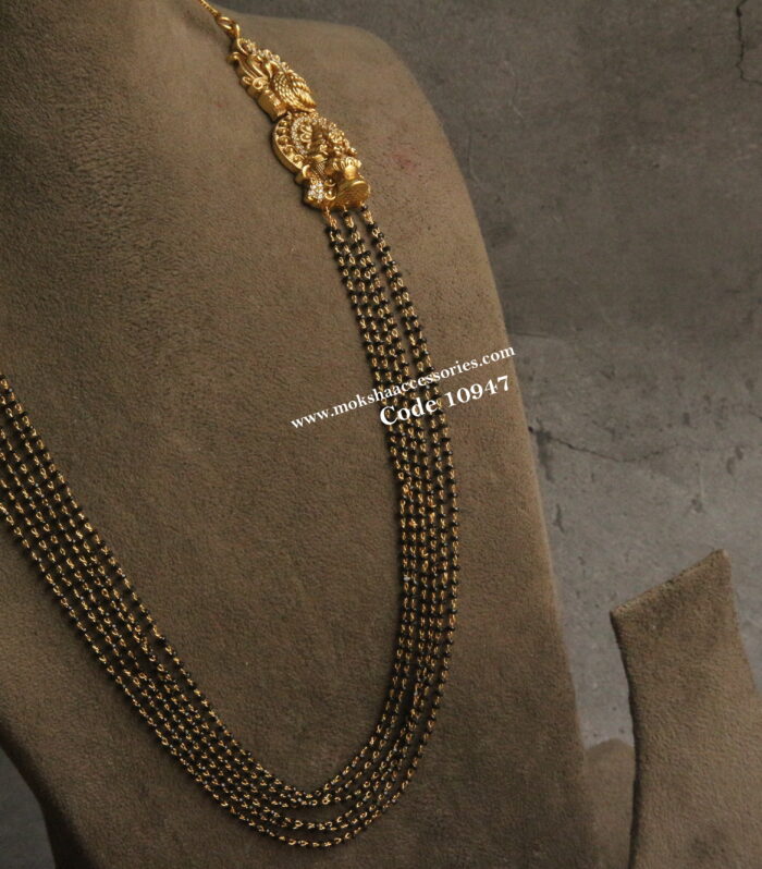 Nakshi cz pendants with black beads