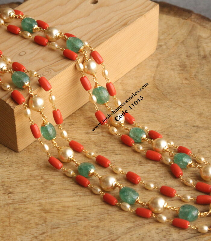 Coral, pearl and strawberry mala