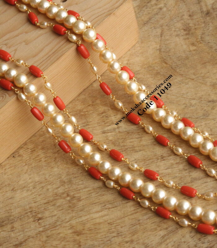Corals and sarvoski pearl mala