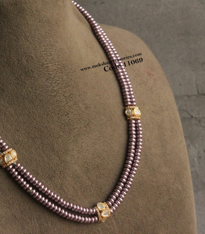 Mozonite stone pendants with fresh pearls