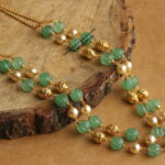 Gold Balls with Pumpkin Beads and Swarovski Pearl Haram