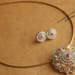 Navrathan Pendant Set with Gold Hasli