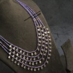 Real CZ Square Beads with Polki Drops Haram