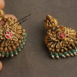 Nakshi Antique Gold Chandbali Earrings