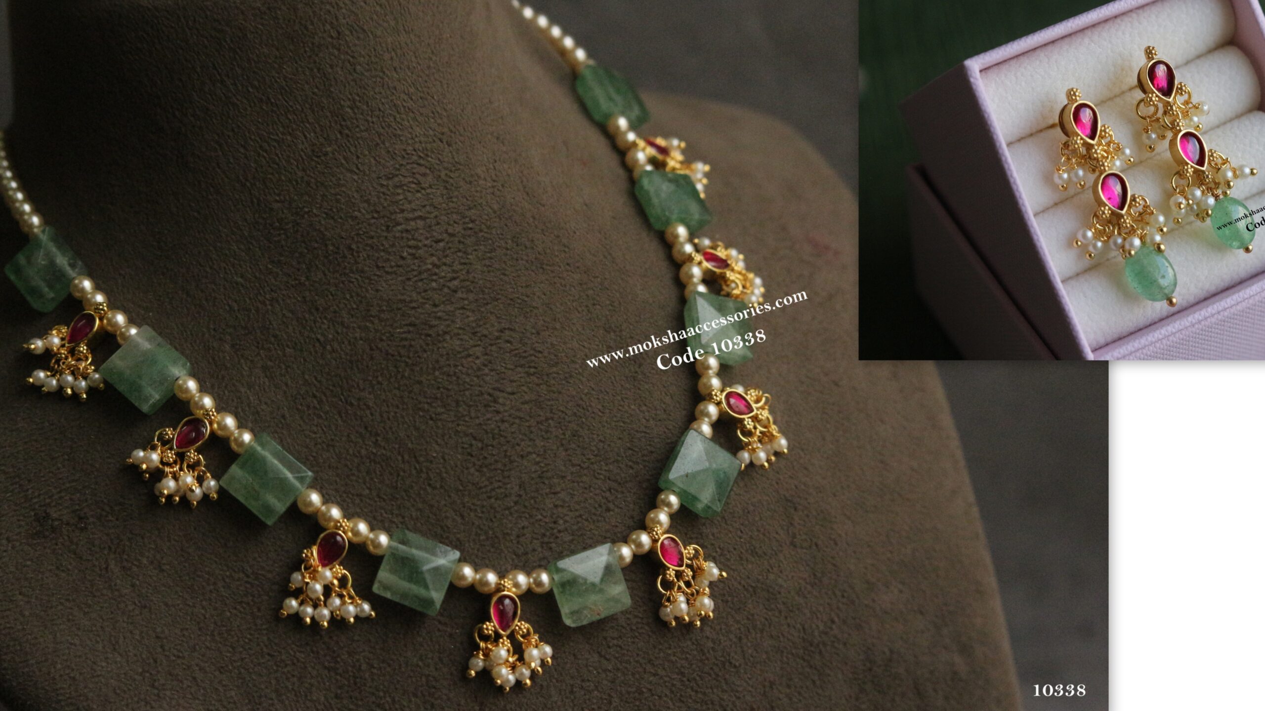 10338-scaled-1.jpg Thumbals with Jadaukundan Pendants and Swarovski Pearl Neckset - Image 1