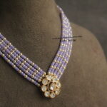 Mozonite Stone Pendant with Real CZ Beads and Swarovski Pearls