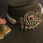 Coral Mozonite Stone Choker Set