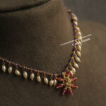 Nakshi Pendant with Onyx and Rice Pearl Necklace
