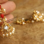 Coral Polki Jhumki