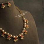 Jadaukundan Swarovski Pearl Neckset with Gold Chain