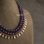 Natural Amethyst Purple Quartz , Swarovski Pearls and Polki Drops
