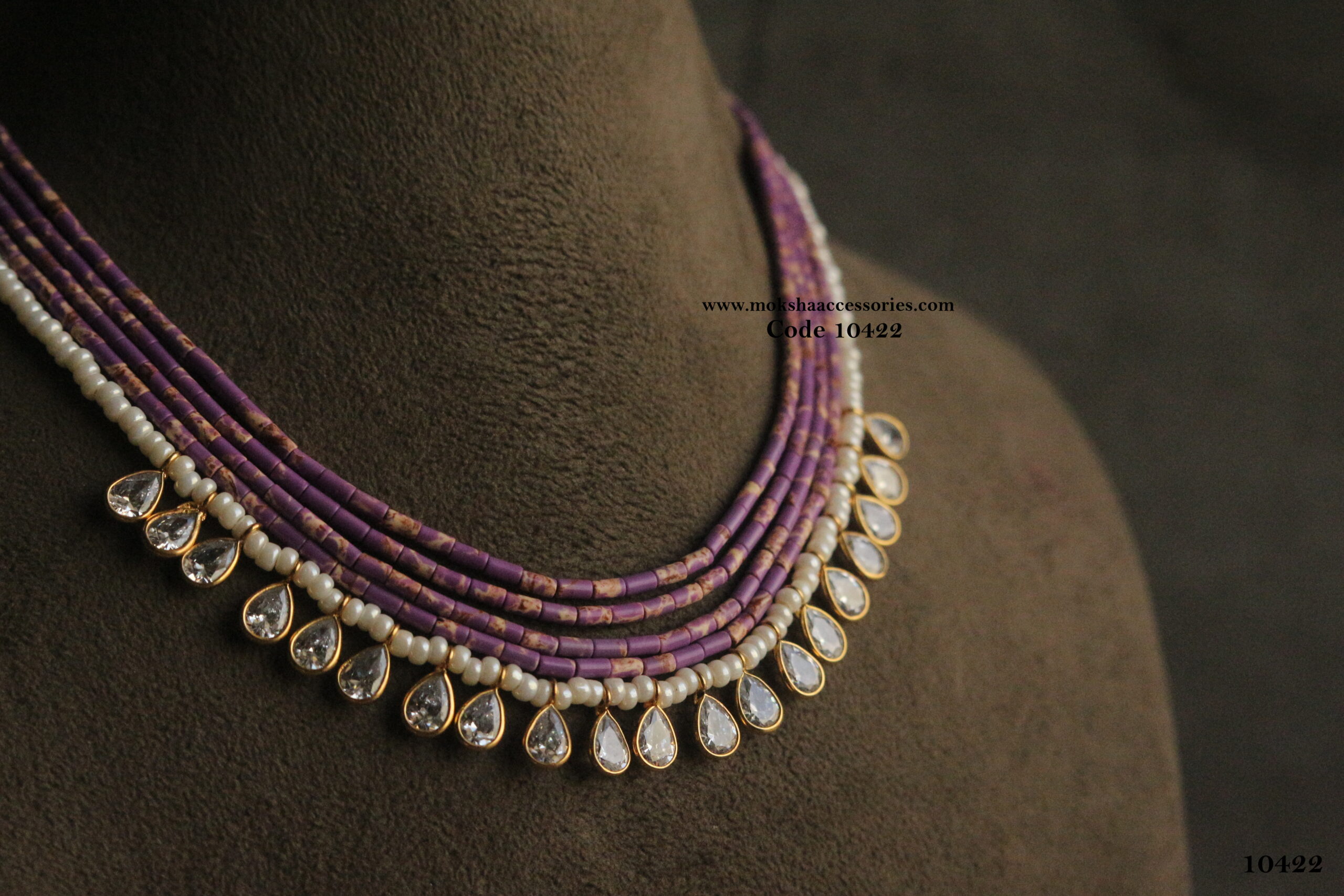 10422-scaled-1.jpg Fancy Pipe Beads and Pearls with Polki Drops - Image 1