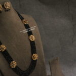 Black Beads with Nakshi Pendants and Earrings