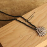 CZ Pendant with Black Beads