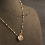 Mozonite Stone Pendant with Pearl Chain
