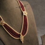 CZ Pendants with Ruby Marroon Beads and Swarovski Pearls