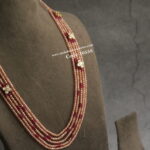 Real CZ Honey Color Beads with Ruby and CZ Pendants