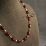 Onyx Marroon Beads with Swarovski Pearls