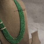 CZ Diamond Alike Pendant with Emerald Beads