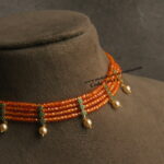 CZ Emerald Stone Pendants with Real CZ Beads Choker
