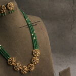 Nakshi Pendant Set with Emerald Beads and Swarovski Pearls