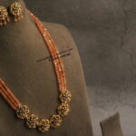 Nakshi Pendant Set with Emerald Beads and Swarovski Pearls