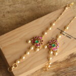 Jadaukundan Straight Ear Chains with Swarovski Pearls