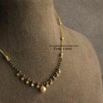Black Beads with Gold Chain and CZ Drops