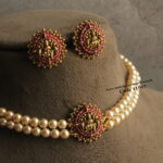 Nakshi Choker Set with Swarovski Pearls