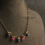 Real Pumpkin Beads with Black Beads and Swarovski Pearls