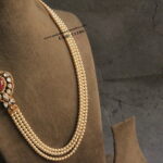 Mozonite Ruby Stone Pendant with Swarovski Pearls