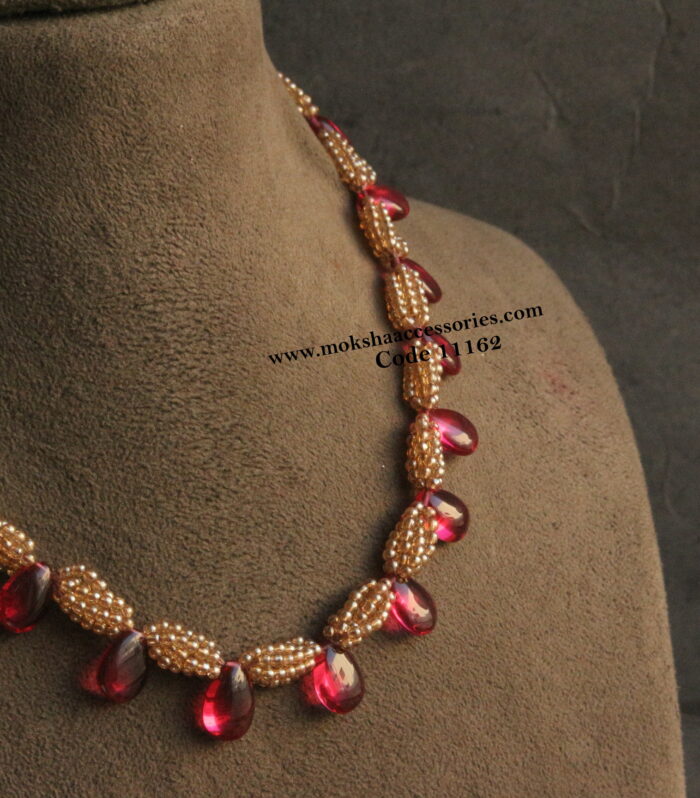 Ruby drops with onyx beads