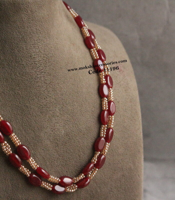 Ruby onyx beads mala