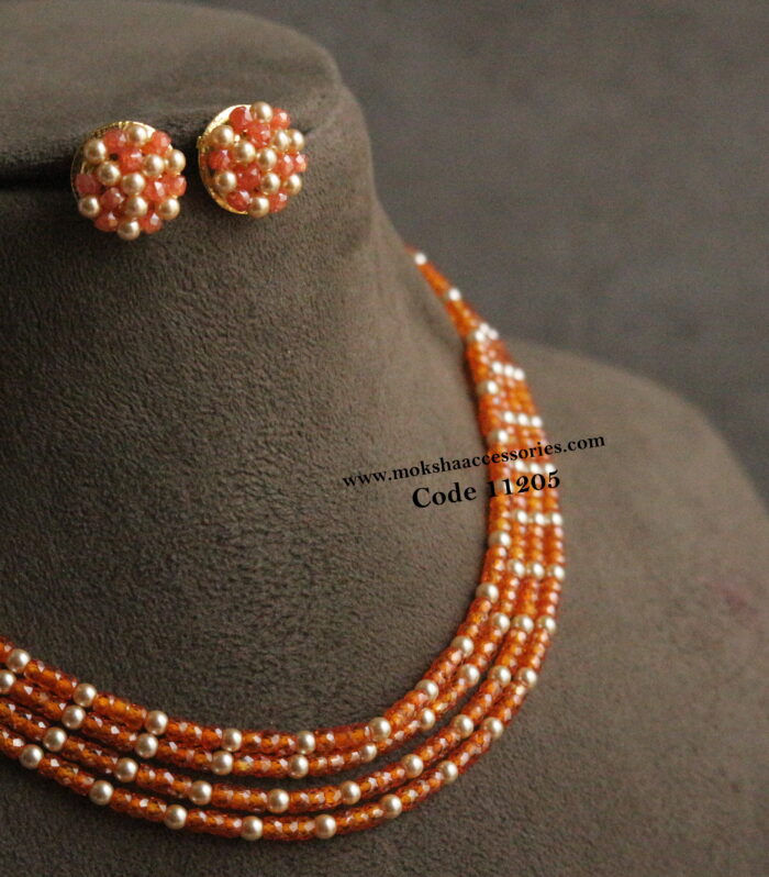 Real cz beads with sarvoski pearls and studs