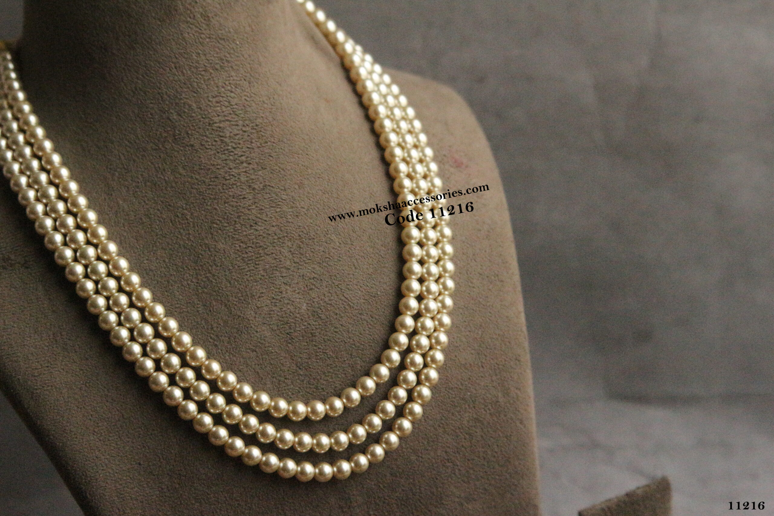 11216-scaled-1.jpg Swarovski Pearl 3 Layer Mala - Image 1