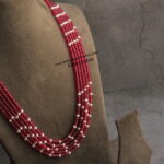 Ruby Beads with Real Pearl Mala