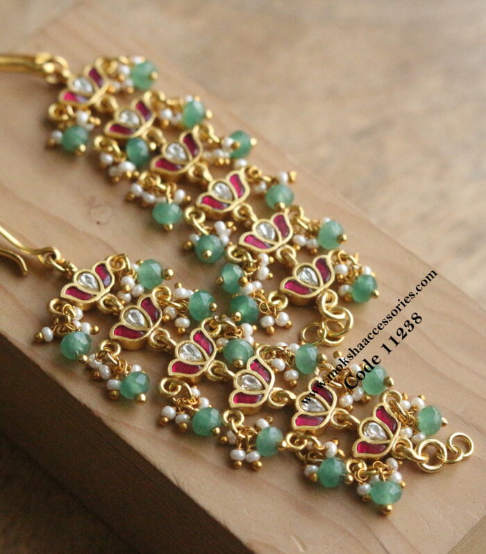 Jadaukundan straight ear chains
