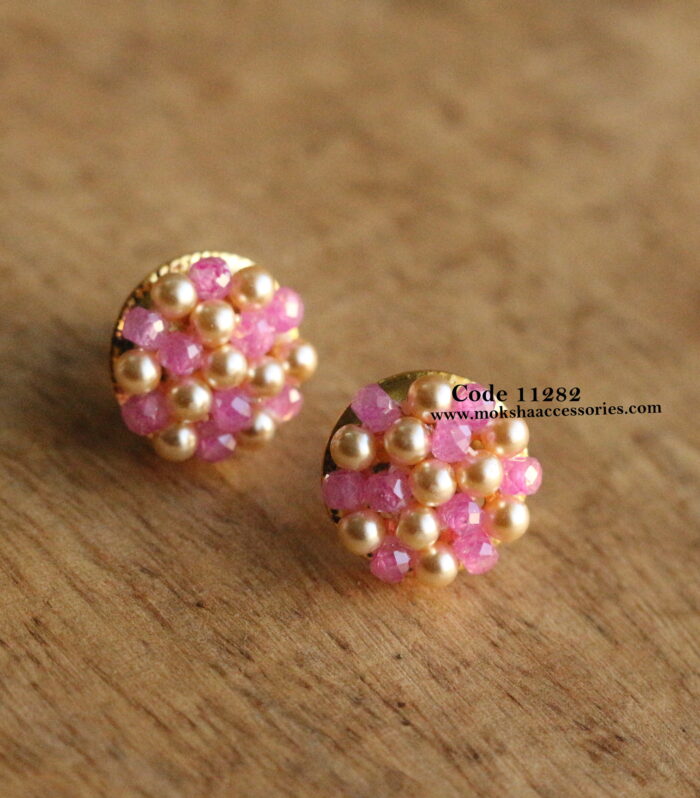 Real cz and sarvoski pearl studs