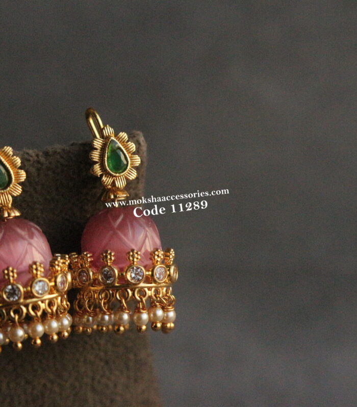 CZ jhumki with pearl drops