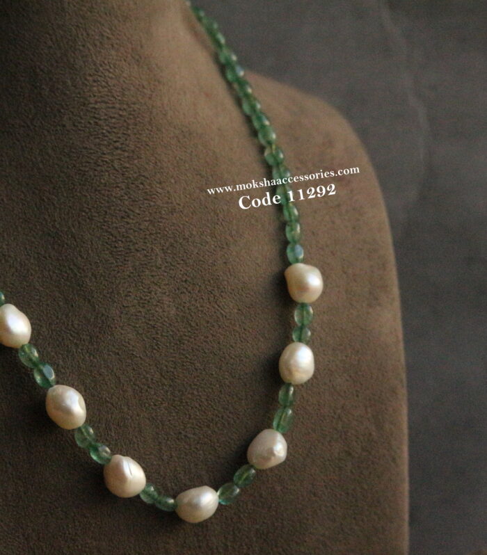 Real pearls with real strawbery beads mala