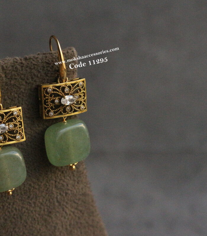 Victorian earrings with onyx beads