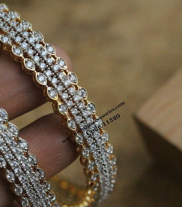 CZ diamond alike bangles set of 2 (Available in 2.8)
