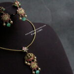 Nakshi Ramparivar Hasli Neckset with Real Russian Pumpkins and Swarovski Pearls