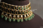 Emerald CZ Choker with Strawberry Drops and Swarovski Pearls - Image 2
