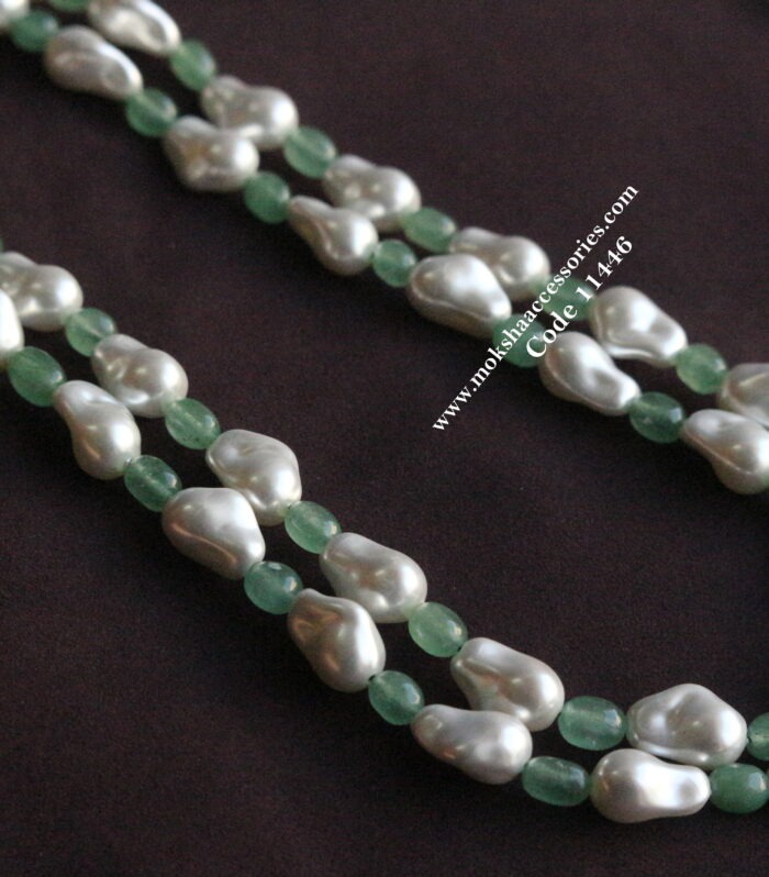 Baroque pearls with real strawbery beads mala