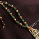 Strawbery square beads and pearl tazzle mala