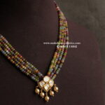 Mozonite stone pendant with multicolor onyx beads