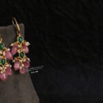 Kundan Earrings with Pink Drops