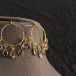 Chandbali with Purple Drops