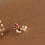 Lotus Earrings with Ruby Stud
